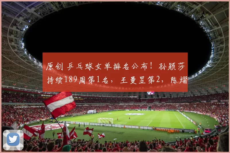 原创 乒乓球女单排名公布!孙颖莎持续189周第1名,王曼昱第2,陈熠第8